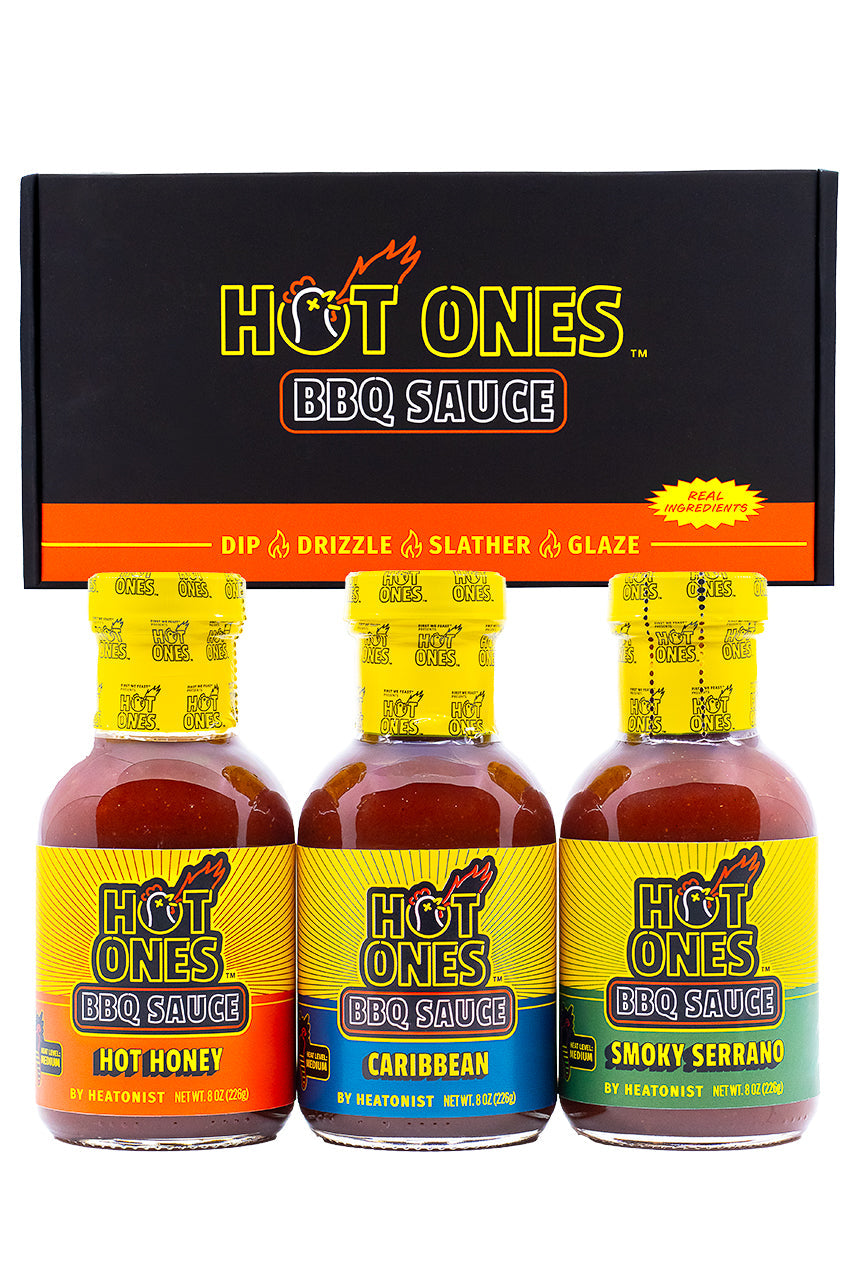 Hot Ones BBQ Trio Pack (Hot Honey / Caribbean / Smoked Serrano) L6
