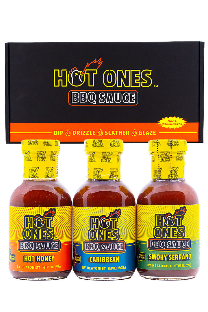 Hot Ones BBQ Trio Pack (Hot Honey / Caribbean / Smoked Serrano) L6